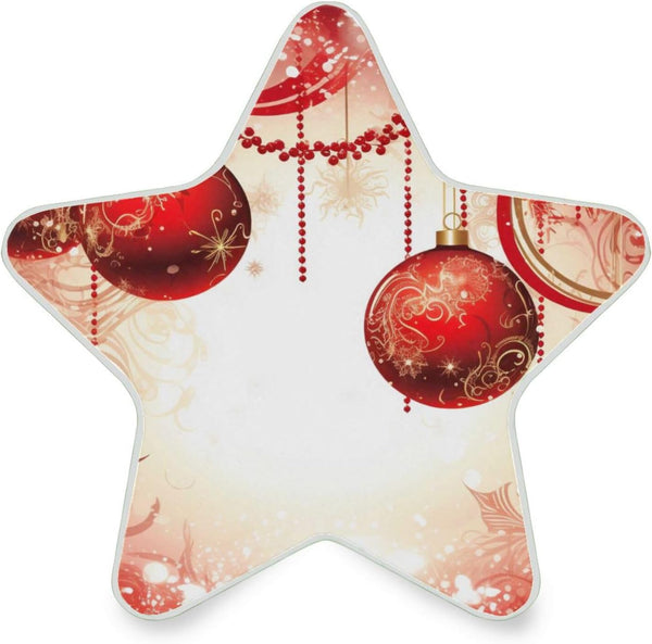 ALAZA Merry Christmas Red Ball Snowflake Star Shaped LED Night Light Dusk