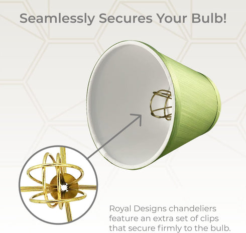 CS-1007-5L/GRN 3" 5" 4.5", Royal Designs Clip On Empire Chandelier Lamp Shade, x x Light Green