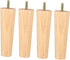 4pcs M8 5x15cm Beavorty Wood Furniture Legs Tapered Table Legs Cabinet Feet with Threaded Rod for Coffee Table Desk