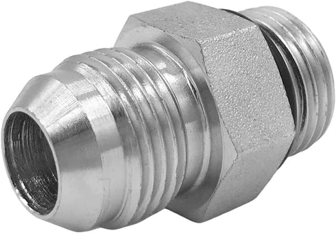 (2-PACK) 6400-06-06-O Hydraulic Adapter Fitting 9/16"-18UNF Male O-Ring Boss × 9/16"-18UNF Male JIC