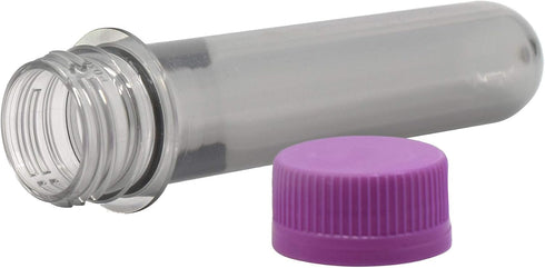10PK 25mL EISCO Baby Soda Bottles with Caps, - PET Plastic Test Tubes Labs