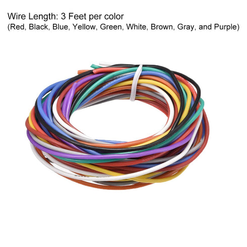 uxcell 20 AWG Ultra Flexible Silicone Wire Strands of Tinned Copper Wire, 3 ft, 10 Colors