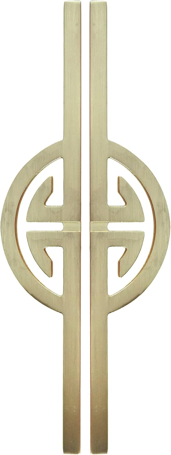 2Pack Brushed Gold Drawer Pulls, Half Moon Zinc Alloy Drop Handle for Kitchen Furniture Wardrobe Cupboard
