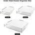 OTraki 3 Packs Under Desk Drawer Organizer, Clear Plastic Storage with Slide Out Drawer, Self-Adhesive