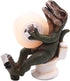 Dinosaur Tape Dispenser Sitting on a Toilet, Unique Funny Desk Accessory, 5.5 Inches for Office Supplies