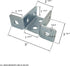 8 Pack - 8 Hole, Wing Shaped 90 Degree Connector Bracket for 1-5/8" Strut Channel, Heavy Duty
