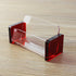 Enyuwlcm Acrylic Desktop Business Card Holder Display for Desk – Elegant Business Card Stand for Office, Red/Clear with