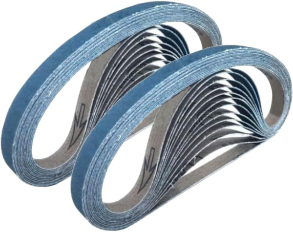 1/2 Inch X 18 Inch Sanding Belts: 120 Grit Zirconia Sanding Belts for Woodworking, Metal Polishing (16 Pack)