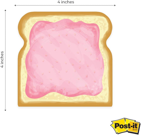 Peanut Butter and Jelly Sticky Note Assortment | 4" x 4" Repositionable Jam Notes | Set of 3 Funny Food Pads