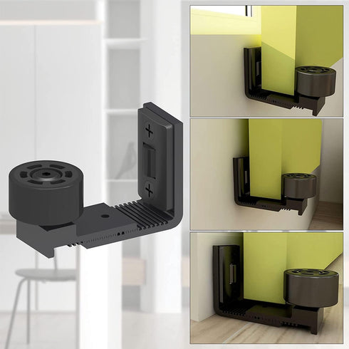 Adjustable Floor Guide for Sliding Barn Door, Wall Mount Flush Sawtooth Design, Super Smoothly and Quietly, 2 Pack