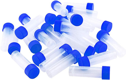 Twdrer 50PCS 5ml Plastic Graduated Vial Tubes, Small Test Sample Bottles with Screw Caps