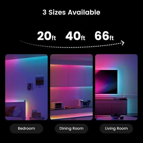 40FT 216 YEELIGHT LED Strip Lights, Smart Light Strips with LEDs and Music Sync, RGB Color Changing Lights