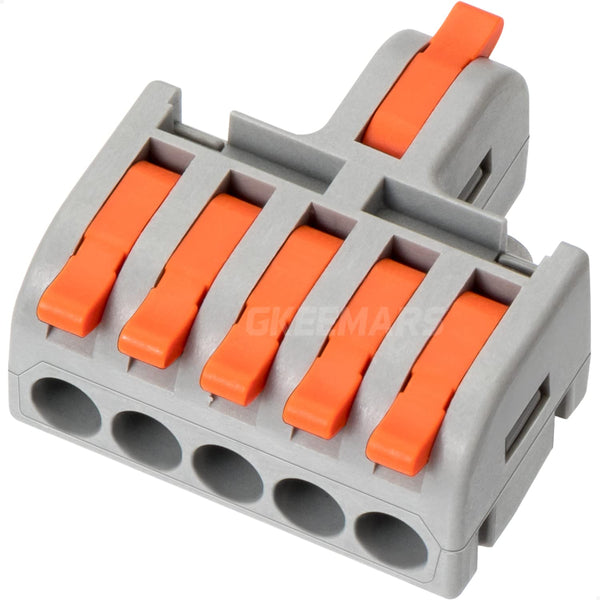 GKEEMARS 10Pcs Mini Electrical Wire Connectors, DIY 4/6/8/9/10 Way Butt Terminal Block Connectors (1 in 5 Out)