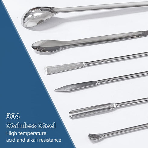 13PCS Lab Spatula Micro Scoop Set, Stainless Steel Laboratory Mixing Reagent Spoon for Measuring & Crafting