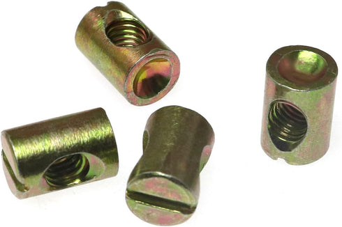 RLECS 12pcs M6 Pozidriv Hammer M6 15mm Slotted Barrel Nuts Cross Dowels Slotted Nuts Horizontal Hole Nut Embedded Nut