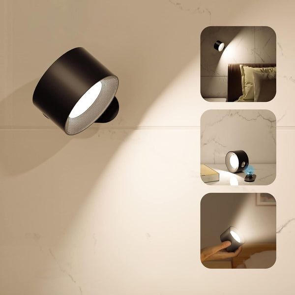 Deyagoo LED Wall Sconce, Wall Mounted Lamp with Rechargeable Battery Operated USB Port
