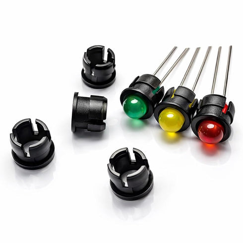 Bruislard 5MM 100 Bulb Led Holder, PCS Plastic LED Holders Black Nylon Lamp Holders for Emitting Diode Holder, Panel