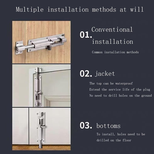 VIPERMARK 1 304 5-Inch 8 Pc Stainless Steel Sliding Door Lock | Security Latch with Screws