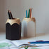 GEGUTON Pen Holder with Pencil Shape Design, Accessories Holders for Desk Organizers, Black
