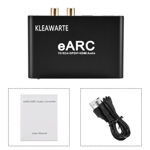 KLEAWARTE 3.5mm eARC Audio Extractor HDMI ARC Audio Converter eARC to HDMI Audio Optical/SPDIF RCA L/R Jack Digital