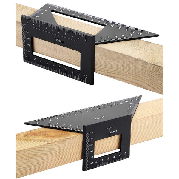 Sumnacon 3D Measuring Ruler Set of 2, 45/90 Degree Layout Tool for Woodworking and Drawing