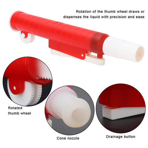 Pipette Pump for Pipettes 25 ml, Red Pipette Pump Filler for Disposable Plastic and Glass for Laboratory