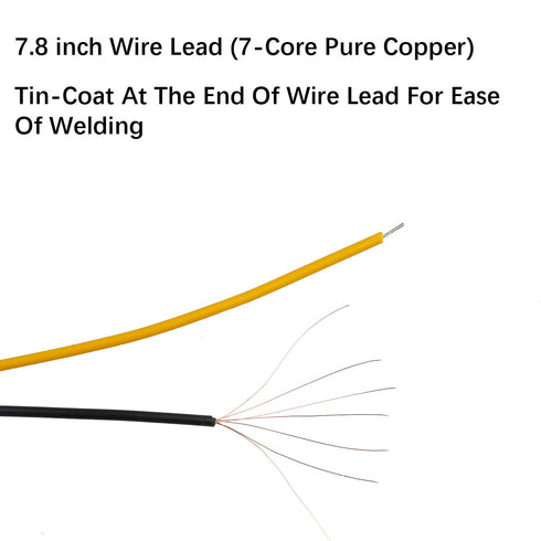 50pcs 12 Volt 5mm Yellow Blinking LED Lights Emitting Diodes (1.5Hz Flashing) Pre Wired 7.9 Inch DC 12v LED Light