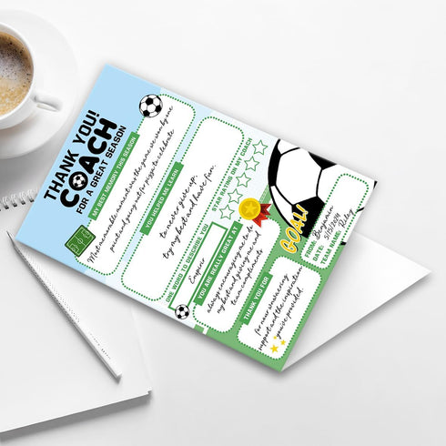 Hongshan Thank You Coach Card,Soccer Coaches Appreciation Gifts for Men Women,Soccer Team Coach Retirement Birthday