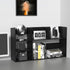 MASAKA B&W Large Desktop Organizer Storage Shelf for Office Supplies, DIY Wood Bookshelf, Black