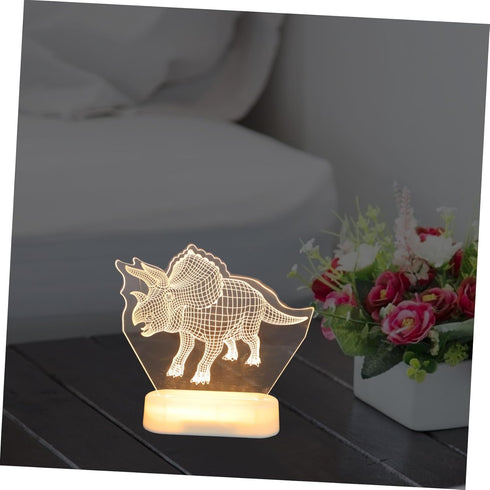 PRETYZOOM Dinosaur Night Light Effect Cute Dino Bedside Table Lamp for Boys and Girls Rooms Nursery Decoration Portable