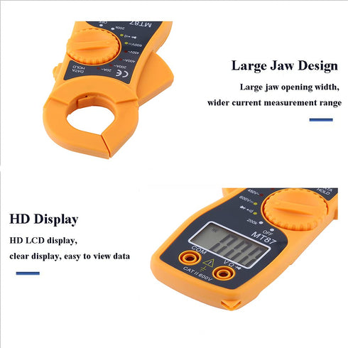 Digital Clamp Multimeter, AC DC Voltmeter Ammeter Ohmmeter Volt Tester with Overload Function