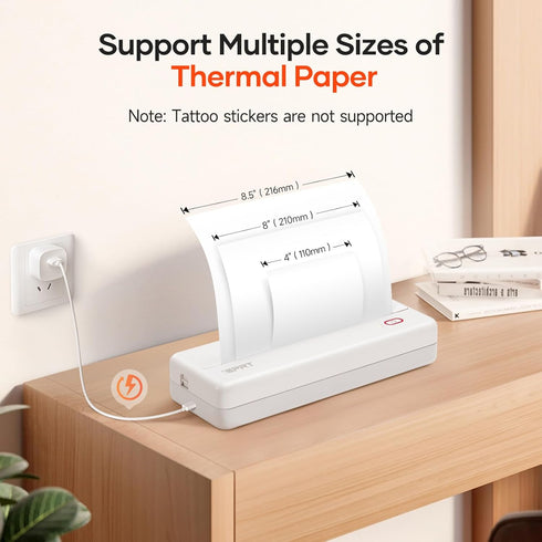 iDPRT A4 Thermal Paper, 2 Rolls, 8.3 x 11.7 Inch, Compatible with MT890/HPRT MT810/M08F, BPA Free