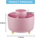 Marbrasse Desk Organizer, 360-Degree Rotating Pen Holder with 5 Compartments for Office Home Accessories (Pink)