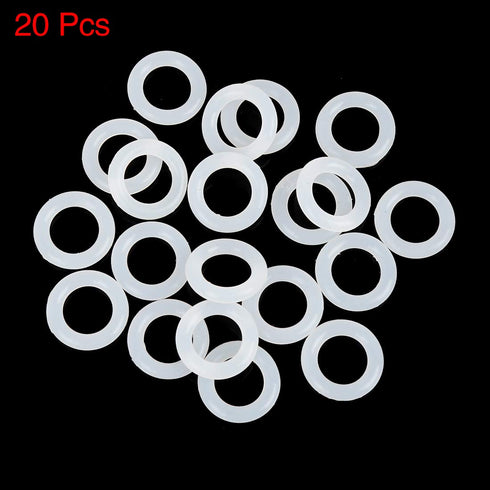 X AUTOHAUX Silicone O-Rings - Pack of 20, 18mm OD 11mm ID 3.5mm Width VMQ Seal Gasket for Pipe Repair, White