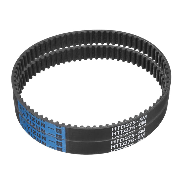 uxcell 2pcs HTD-5M Rubber Timing Belt 75 Teeth, 375mm Pitch Length x 15mm Width x 3.6mm Height