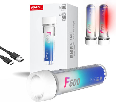 Rechargeable RGB Flashlight Super Bright LED Battery Powered with 9 Modes & IPX7 Waterproof for Emergencies