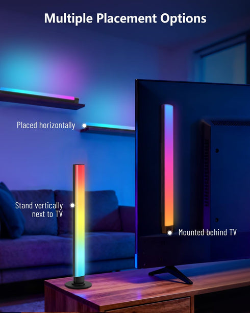 YULINKCO 16-Inch Smart RGB+IC LED Light Bar for Room, TV LED Backlight with Music Sync, Gaming Ambient Lighting