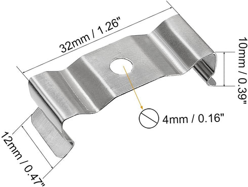 uxcell T8 Clips Bracket Hanger for Integrated Tube Light Fixture, Nickel-plated Manganese Steel, Pack of 15