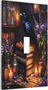 haigof 1 3 5 Inch Gothic Bookshelf Crow Light Switch Cover Wall Plate Gang Single Plates Print Faceplate Home Decor X
