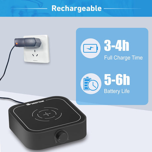 Rechargeable Magnetic Stirrer 3000rpm Stir Plate with Stir Bar, Mini Magnetic Mixer for 3000mL Capacity