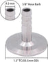 DERNORD 2 Pack 1.5" Tri Clamp to 3/8" Hose Barbed Adapter - SUS304 Sanitary Hose Barb Pipe Fitting