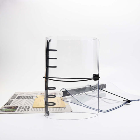 Clear A6 Binder with Elastic Band, 6 Black Rings Journal Planner, Thick PVC Notebook Cover for A6 Grid Paper Refills