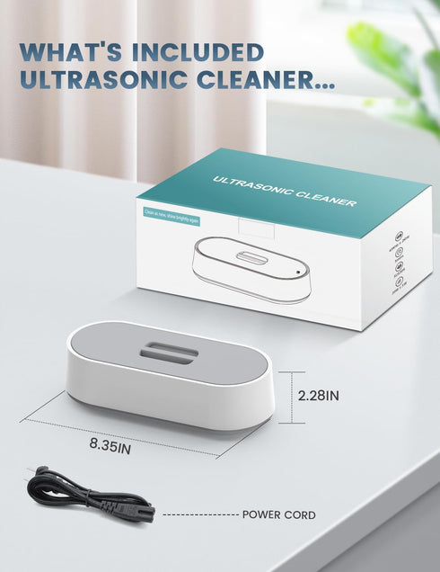 45kHz 14.88oz Ultrasonic Jewelry Cleaner, Professional Ultrasonic Eyeglass Cleaner Machine with Stainless Steel Tank
