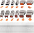 JRready ST6141 DTM Connector Kit, 2-12 Pin Grey IP67 Waterproof Connectors with 35 Pairs Barrel Style Solid Contacts