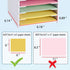 SANFURNEY Cardstock Organizer, 12 Tier Scrapbook Paper Sorter for 6" x 6" Sheets, Desktop Holder, White