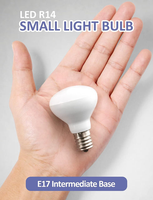 E17 R14 LED Bulb Dimmable 4W(40W Equivalent) Small Light Bulb, E17 Intermediate Base, 300 Lumens, Curio Cabinet Light Bulb, Daylight White 5000K, Pack of 2 by Maelsrlg