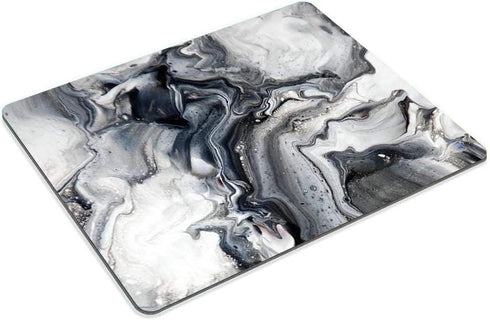 Smooffly Large Abstract Marble Gaming Mouse Pad, Custom Black and White Marble Design