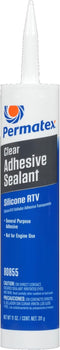 Permatex 80855 Clear RTV Silicone Adhesive Sealant, Waterproof, 11 oz