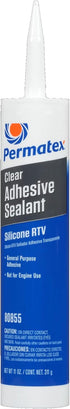 Permatex 80855 Clear RTV Silicone Adhesive Sealant, Waterproof, 11 oz
