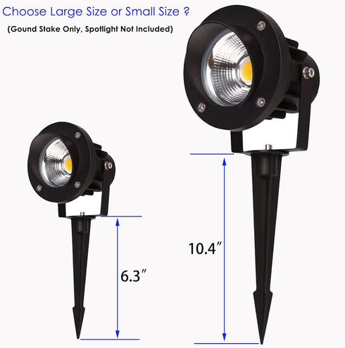 3W-120W Light,10.4 inches Aluminum Metal Ground Stake Spike Replacement for Outdoor Garden Spotlight Pathway Flood Wall